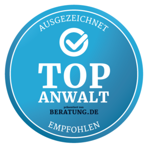 Empfehlung als Top-Anwalt von BERATUNG.DE